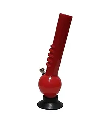 Metier 12 inch Single Bulb Acrylic Gripper Smoking Water pipe Bong (30 cm, Opaque Red)-thumb1