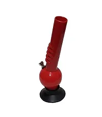 Metier 12 inch Single Bulb Acrylic Gripper Smoking Water pipe Bong (30 cm, Opaque Red)-thumb2