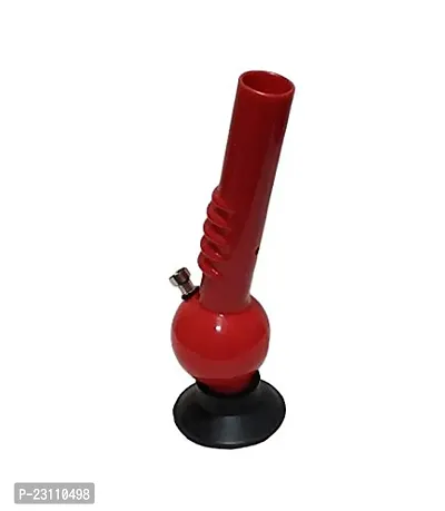 Metier 12 inch Single Bulb Acrylic Gripper Smoking Water pipe Bong (30 cm, Opaque Red)-thumb3