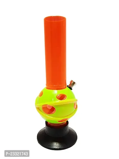 Metier 12 Inch Tall Single Bulb Acrylic Water Bong. Tube Diameter 5 cm - 1 Pc (30 cm, Orange)-thumb2