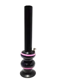 Metier 16 Inch Tall Double Bulb Acrylic Water Bong. Tube Diameter 5 cm - 1 Pc (40 cm, Opaque Black)-thumb1