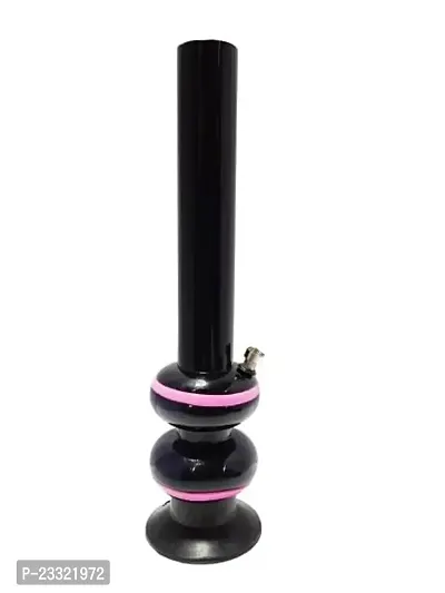 Metier 16 Inch Tall Double Bulb Acrylic Water Bong. Tube Diameter 5 cm - 1 Pc (40 cm, Opaque Black)-thumb2