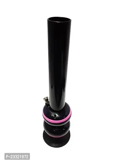 Metier 16 Inch Tall Double Bulb Acrylic Water Bong. Tube Diameter 5 cm - 1 Pc (40 cm, Opaque Black)-thumb4