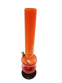 Metier 16 Inch Tall Double Bulb Acrylic Water Bong. Tube Diameter 5 cm - 1 Pc (40 cm, Transparent Orange)-thumb2