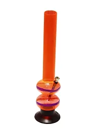 Metier 16 Inch Tall Double Bulb Acrylic Water Bong. Tube Diameter 5 cm - 1 Pc (40 cm, Transparent Orange)-thumb3