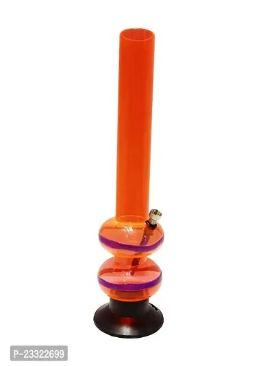 Metier 16 Inch Tall Double Bulb Acrylic Water Bong. Tube Diameter 5 cm - 1 Pc (40 cm, Transparent Orange)-thumb4