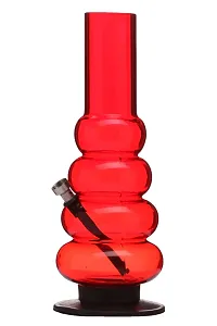 Metier 12 Inch Tall Colours 4 Bulb Acrylic Water pipe Bong (30 cm, Transparent Red)-thumb1