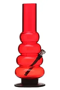 Metier 12 Inch Tall Colours 4 Bulb Acrylic Water pipe Bong (30 cm, Transparent Red)-thumb2