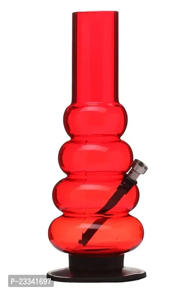 Metier 12 Inch Tall Colours 4 Bulb Acrylic Water pipe Bong (30 cm, Transparent Red)-thumb3