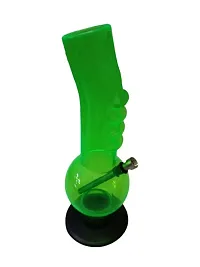 Metier 12 Inch Single Bulb Gripper Acrylic Smoking Bong, Hookah Water Pipe (30 cm, Transparent Green)-thumb1