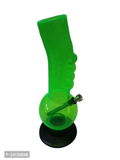 Metier 12 Inch Single Bulb Gripper Acrylic Smoking Bong, Hookah Water Pipe (30 cm, Transparent Green)-thumb2