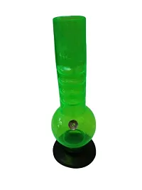 Metier 12 Inch Single Bulb Gripper Acrylic Smoking Bong, Hookah Water Pipe (30 cm, Transparent Green)-thumb3