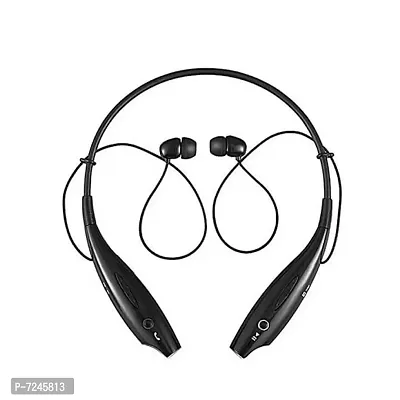 HBS-730 Neckband Bluetooth Headphones Wireless Sport Stereo Headsets Handsfree with Microphone for Android, (Black) Smart Headphones  (Wireless)-thumb0