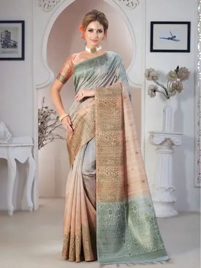 Stylish Georgette Embroidered Saree With Blouse Piece For Women