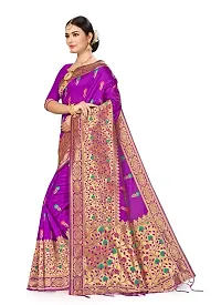 NLG's Women's Banarasi Silk Saree (Purple, 5-6mtrs)-PID30639-thumb1