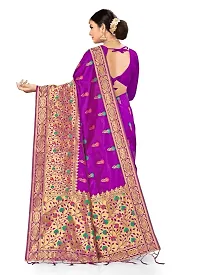 NLG's Women's Banarasi Silk Saree (Purple, 5-6mtrs)-PID30639-thumb2