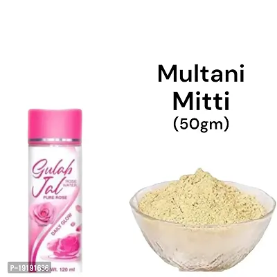 100% herbal Multani mitti powder (50gm) with rose water (120ml)-thumb0