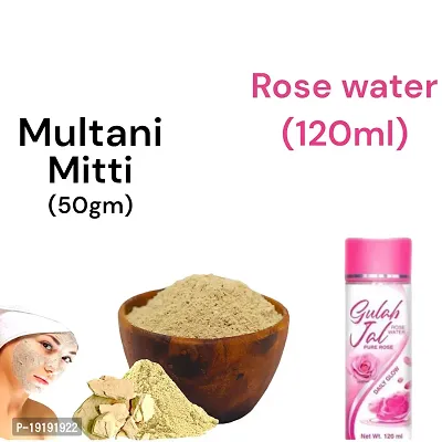 Multani mitti powder (50gm) with rose water (120ml)-thumb0