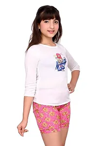 Girls sworts with top flower print-thumb1