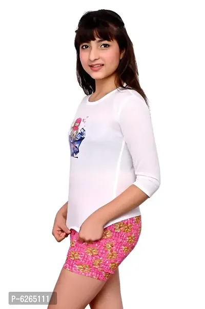 Girls sworts with top flower print-thumb4