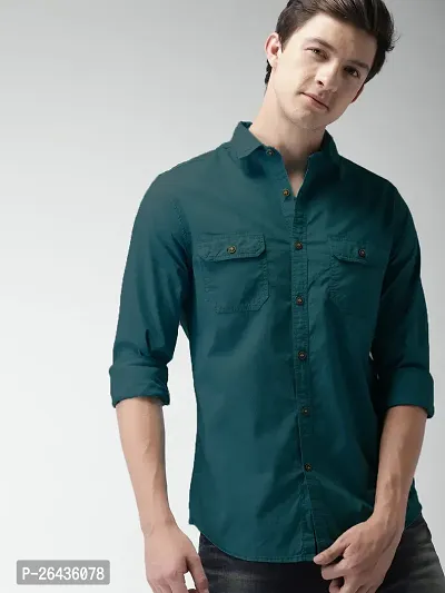 Stylish Cotton Blend Casual Shirts For Men-thumb0