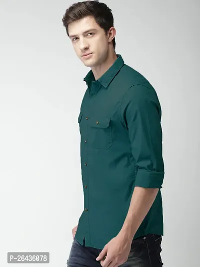 Stylish Cotton Blend Casual Shirts For Men-thumb3