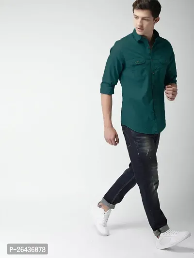 Stylish Cotton Blend Casual Shirts For Men-thumb5