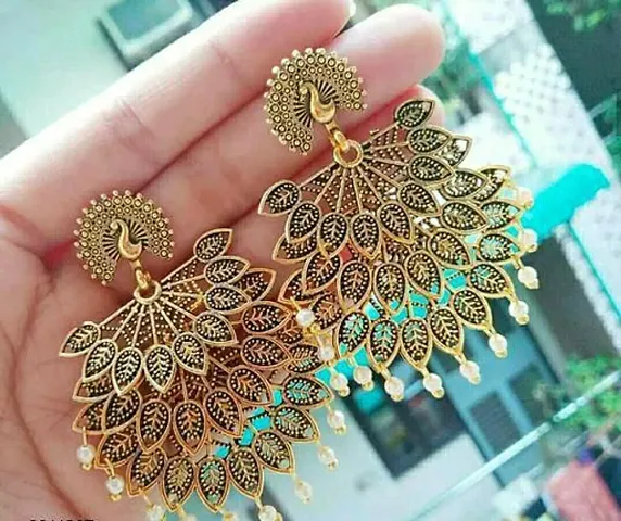 Elegant Alloy Chandbali Earrings for Women