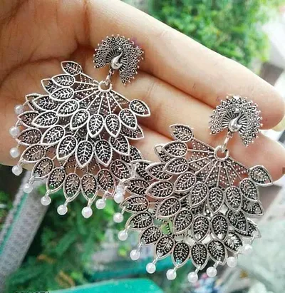 Elegant Women's Alloy Chandbali Earrings