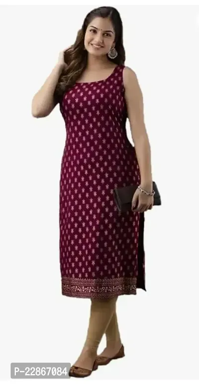 A-Line Coffee  Rayon Kurta For Women-thumb0