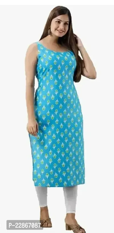 A-Line Navy Blue  Rayon Kurta For Women-thumb0