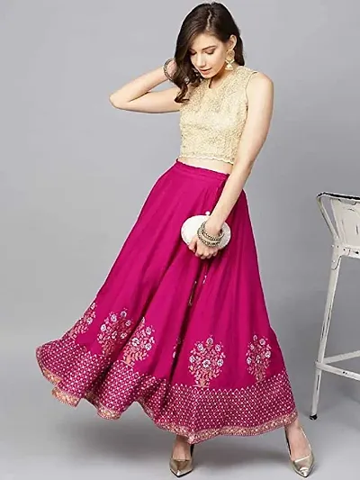 Beautiful Rayon Printed Skirt For Women and Girl