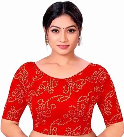 Bandhni Cotton Blend Printed Stitched Blouses