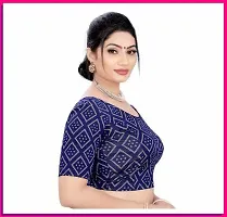 Reliable Navy Blue Cotton Blend Stitched Blouses For Women-thumb3