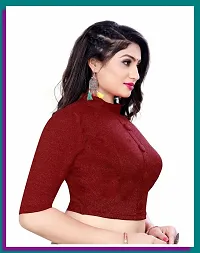 Reliable Maroon Cotton Blend Stitched Blouses For Women-thumb1