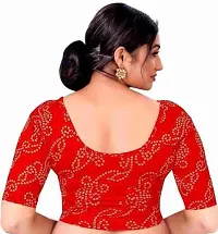 Reliable Red Cotton Blend Embellished Stitched Blouse For Women-thumb3