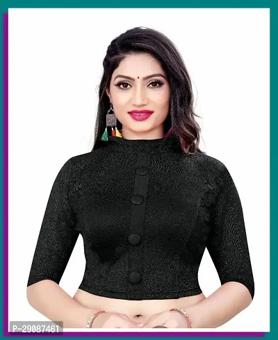 Reliable Black Cotton Blend Stitched Blouses For Women-thumb0