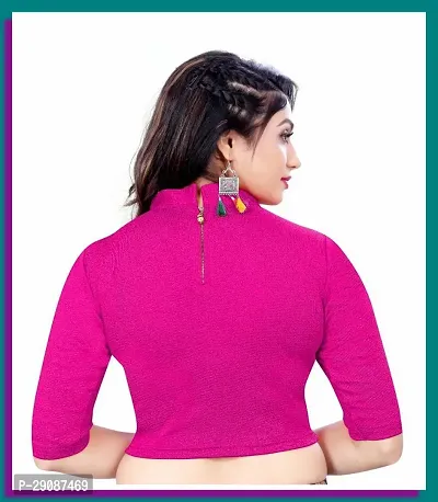 Reliable Pink Cotton Blend Stitched Blouses For Women-thumb4