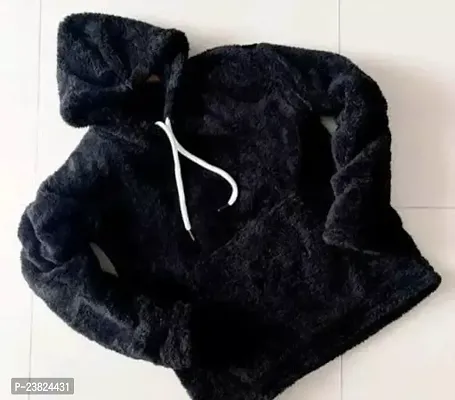 Mens black store fluffy hoodie