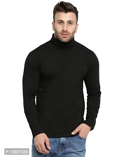 Reliable Black Cotton Blend Polos  For Men-thumb0