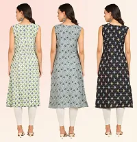 Stylish Anarkali American Crepe Stitched Kurti For Women, Pack Of 3-thumb1