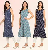 Stylish Anarkali American Crepe Stitched Kurti For Women, Pack Of 3-thumb2