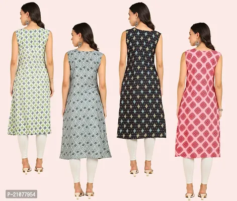 Stylish Anarkali Printed American Crepe Stitched Kurti For Women, Pack Of 4-thumb2