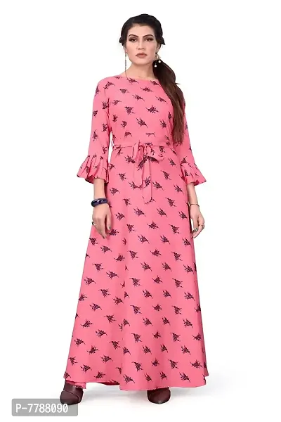 Hiva Trendz Women's Anarkali Maxi Gown(Gw_198_Pink Color)
