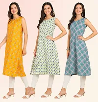 Stylish Anarkali American Crepe Stitched Kurti For Women, Pack Of 3-thumb2