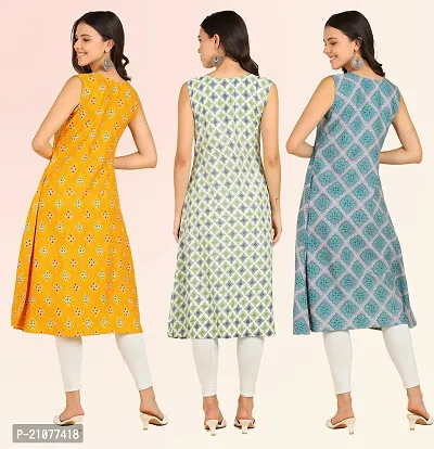 Stylish Anarkali American Crepe Stitched Kurti For Women, Pack Of 3-thumb2