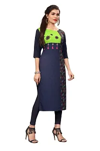 HIVA Trendz Women straight Crepe kurta_175(Blue Color)-thumb2