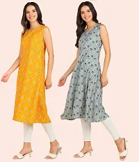 Stylish American Crepe Multicoloured Self Pattern Dress For Women Pack Of 2-thumb2