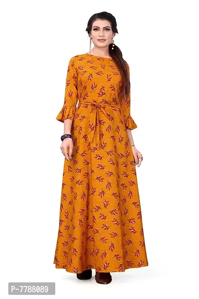 Hiva Trendz Women's Anarkali Maxi Gown(Gw_191_Orange Color)-thumb5