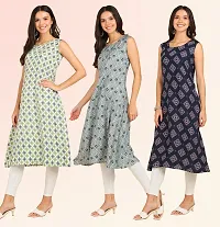 Stylish Anarkali American Crepe Stitched Kurti For Women, Pack Of 3-thumb2